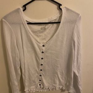 White, long sleeve, button down shirt